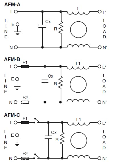 ARCOL / Ohmite AFM Single Phase Medical Grade Inlet EMI Filters ARCOL / Ohmite AFM Single Phase Medical Grade Inlet EMI Filters